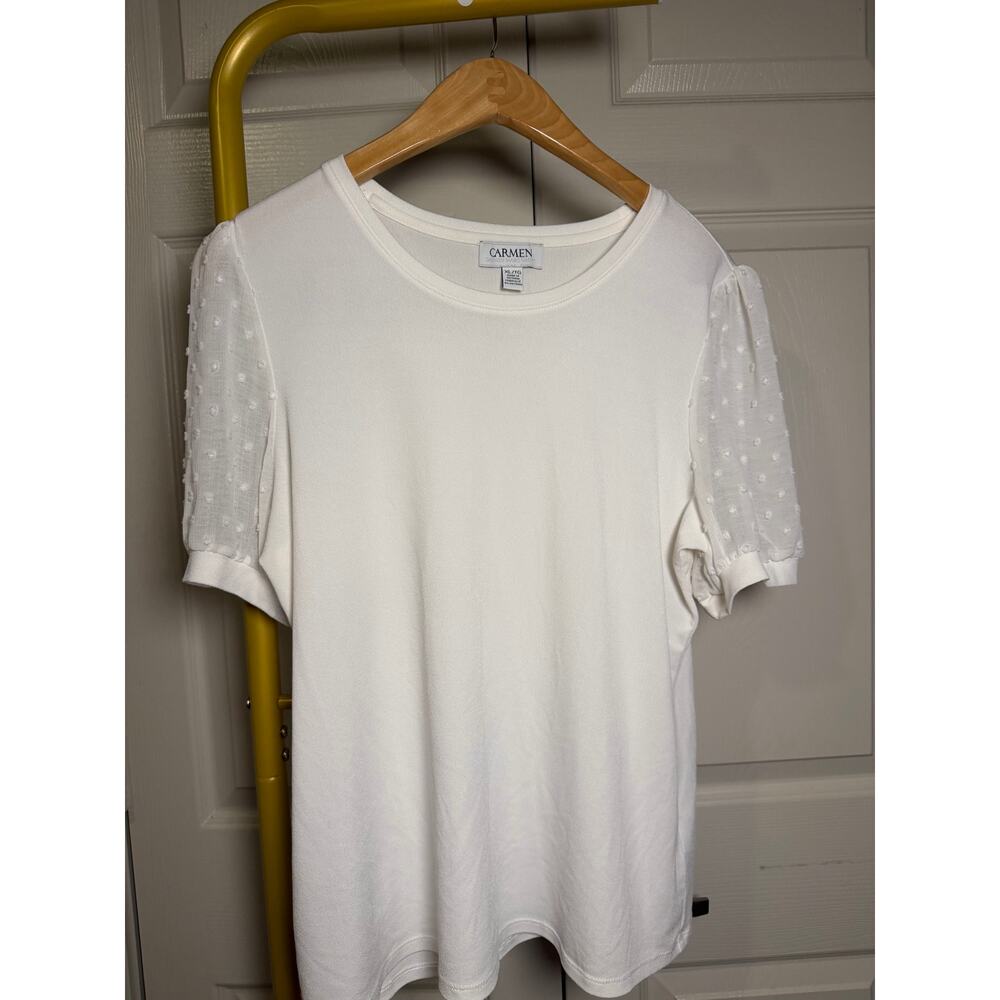 carmen marc valvo white blouse